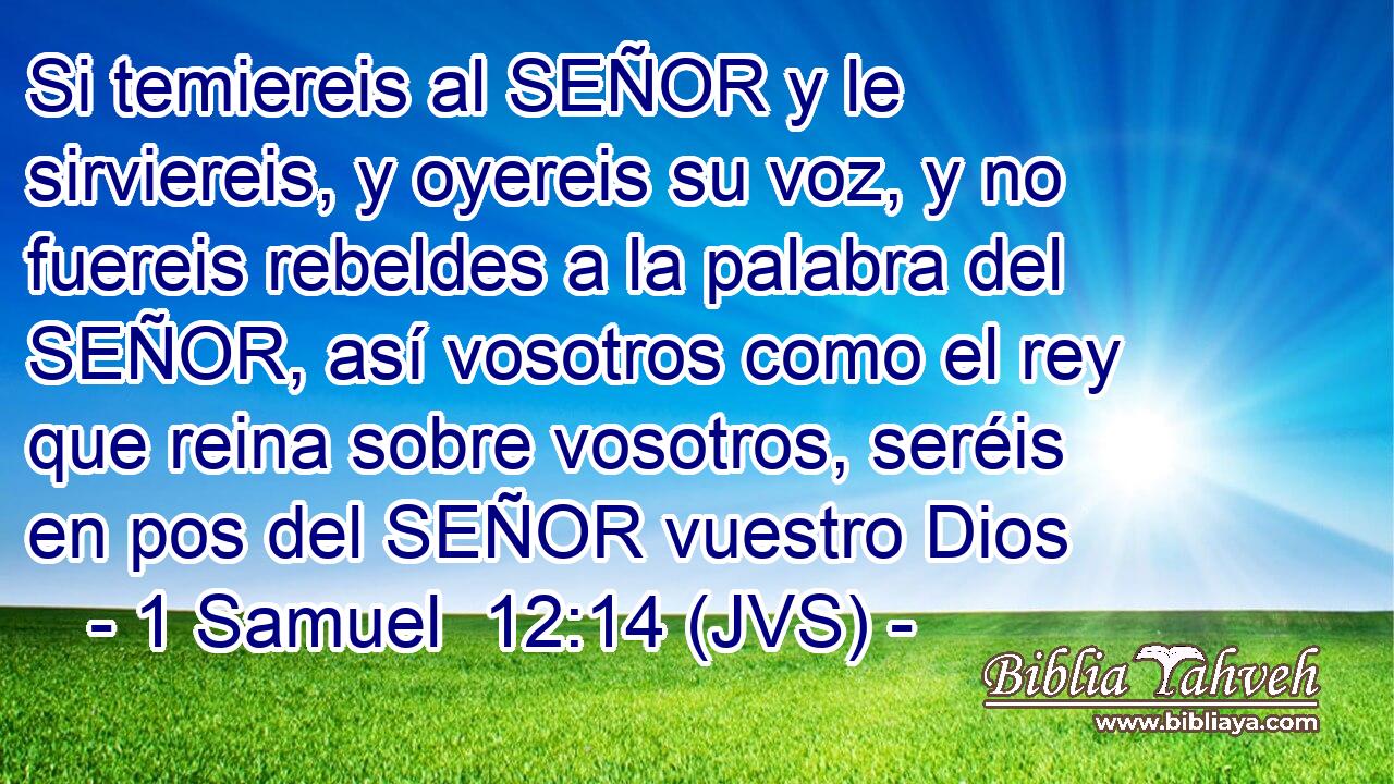 Si temiereis al SEÑOR y le sirviereis, y oyereis su voz, y no fuereis rebeldes a la palabra del SEÑOR, así vosotros como el rey que reina sobre vosotros, seréis en pos del SEÑOR vuestro Dios
