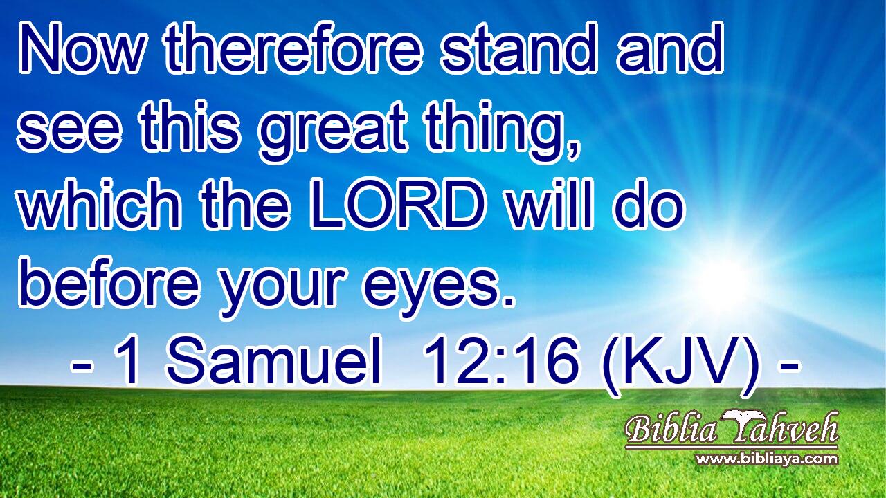 Now therefore stand and see this great thing, which the LORD will do before your eyes.