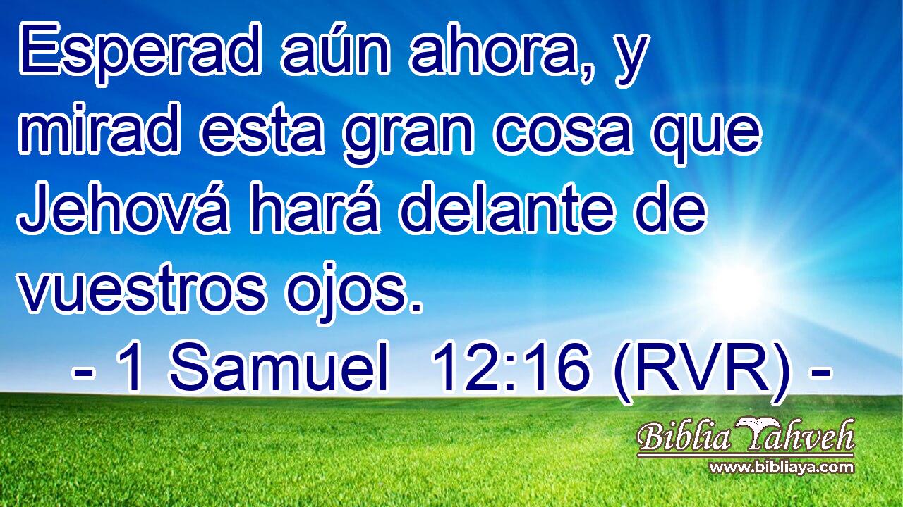 Esperad aún ahora, y mirad esta gran cosa que Jehová hará delante de vuestros ojos.