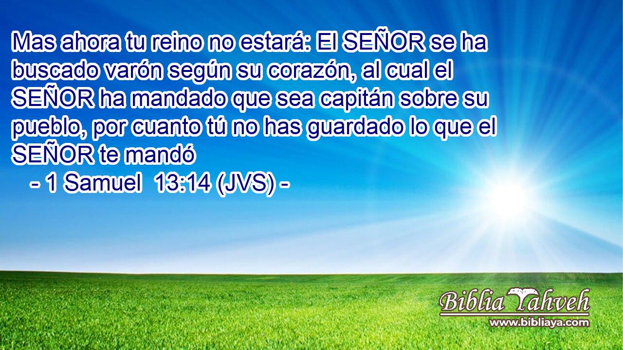Mas ahora tu reino no estará: El SEÑOR se ha buscado varón según su corazón, al cual el SEÑOR ha mandado que sea capitán sobre su pueblo, por cuanto tú no has guardado lo que el SEÑOR te mandó