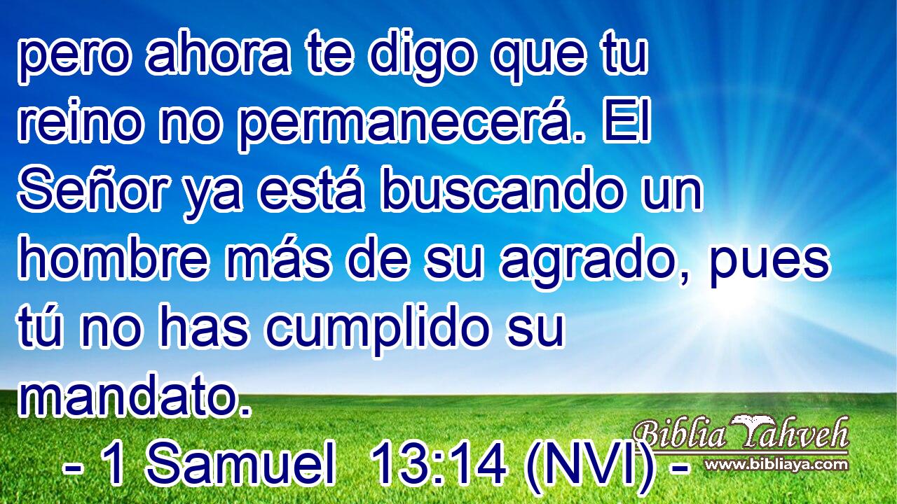  pero ahora te digo que tu reino no permanecerá. El Señor ya está buscando un hombre más de su agrado, pues tú no has cumplido su mandato. 