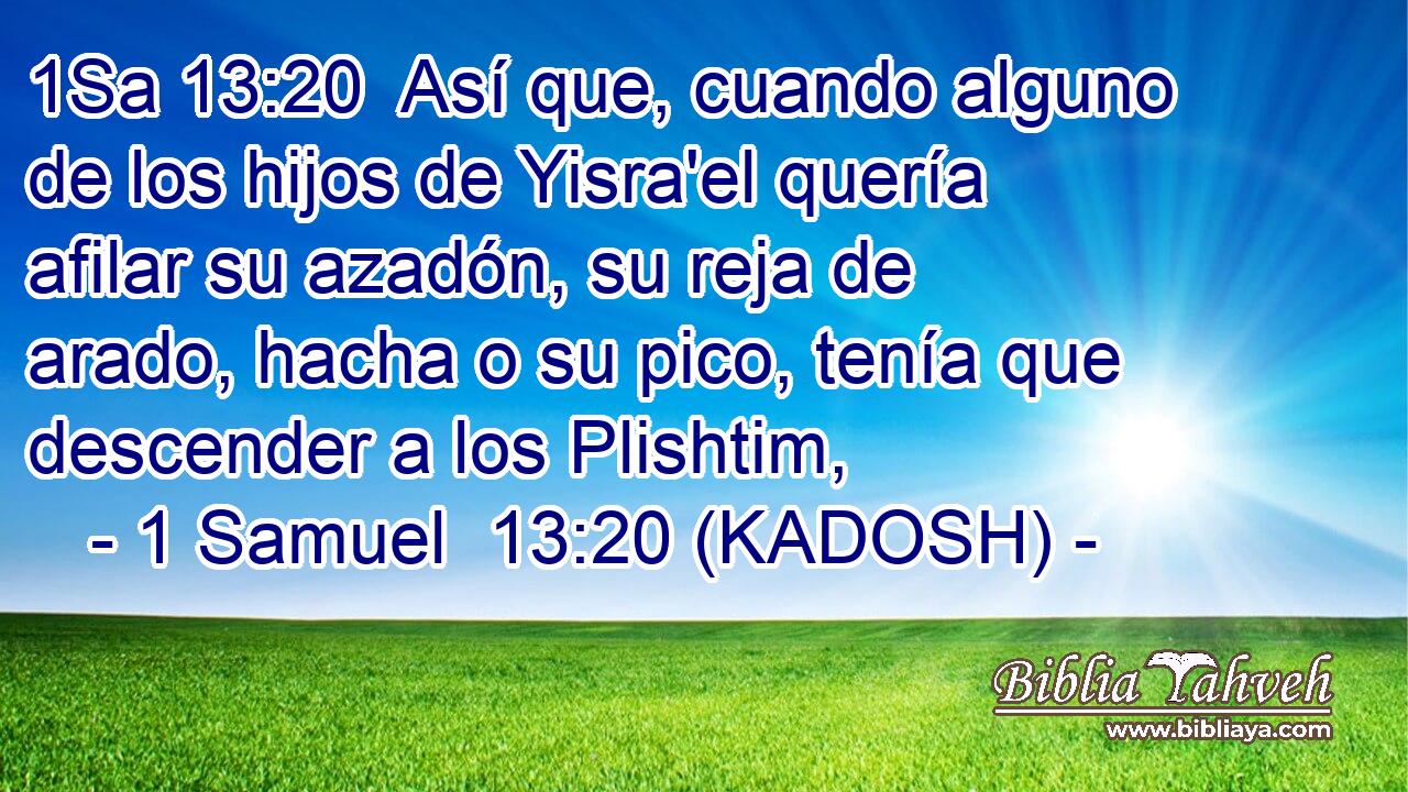  Así que, cuando alguno de los hijos de Yisra'el quería afilar su azadón, su reja de arado, hacha o su pico, tenía que descender a los Plishtim, 