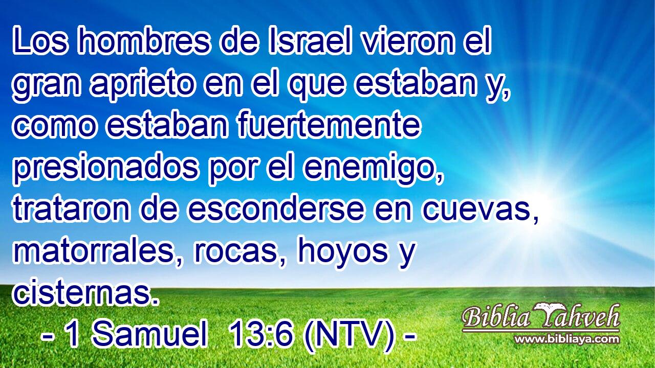 Los hombres de Israel vieron el gran aprieto en el que estaban y, como estaban fuertemente presionados por el enemigo, trataron de esconderse en cuevas, matorrales, rocas, hoyos y cisternas.