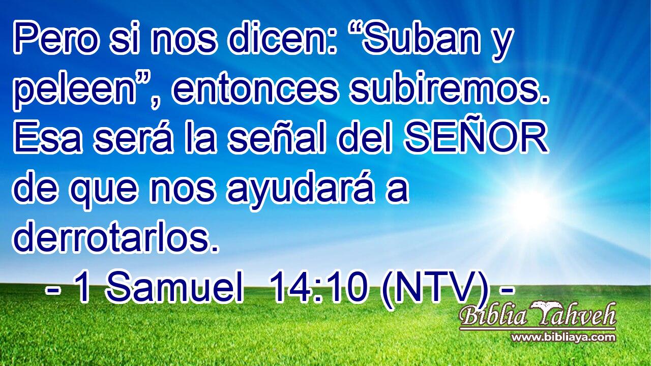 Pero si nos dicen: “Suban y peleen”, entonces subiremos. Esa será la señal del SEÑOR de que nos ayudará a derrotarlos.