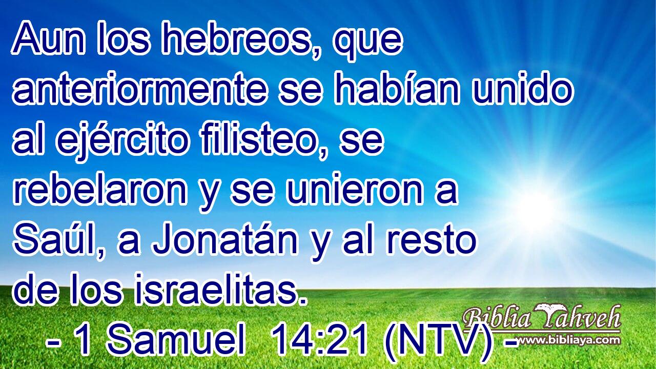 Aun los hebreos, que anteriormente se habían unido al ejército filisteo, se rebelaron y se unieron a Saúl, a Jonatán y al resto de los israelitas.