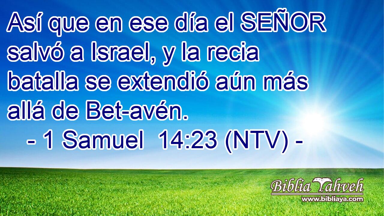 Así que en ese día el SEÑOR salvó a Israel, y la recia batalla se extendió aún más allá de Bet-avén.