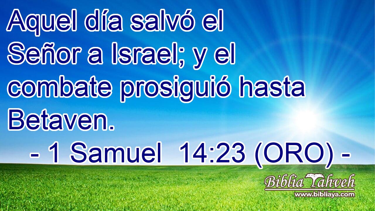  Aquel día salvó el Señor a Israel; y el combate prosiguió hasta Betaven. 