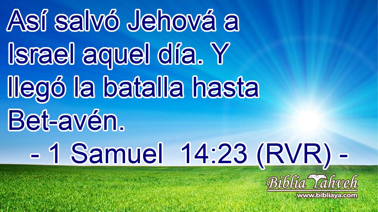 Así salvó Jehová a Israel aquel día. Y llegó la batalla hasta Bet-avén.