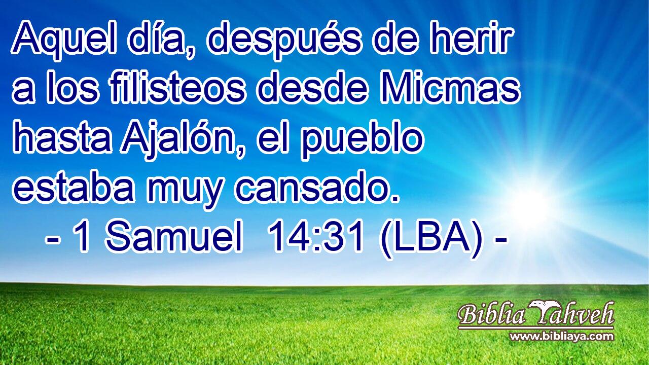 Aquel día, después de herir a los filisteos desde Micmas hasta Ajalón, el pueblo estaba muy cansado.