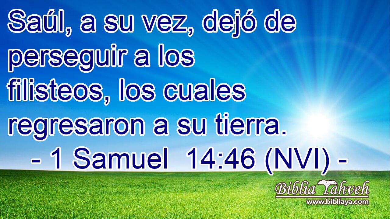  Saúl, a su vez, dejó de perseguir a los filisteos, los cuales regresaron a su tierra. 