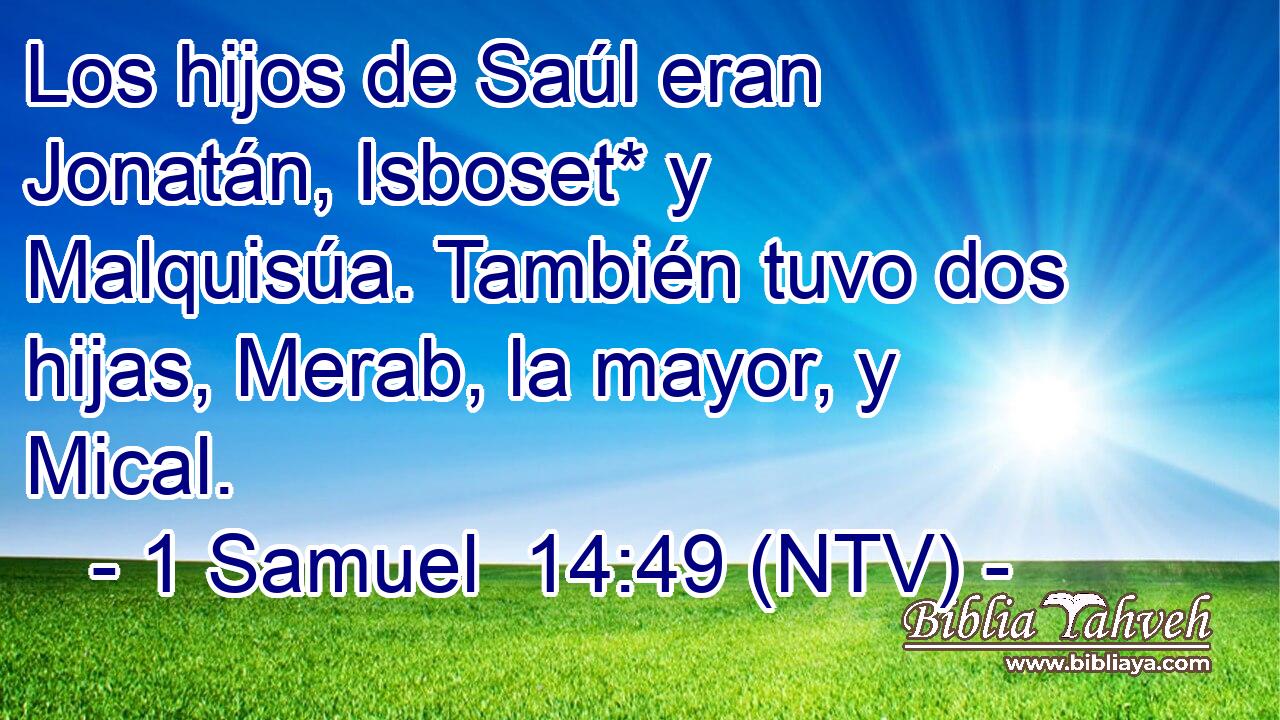 Los hijos de Saúl eran Jonatán, Isboset* y Malquisúa. También tuvo dos hijas, Merab, la mayor, y Mical.