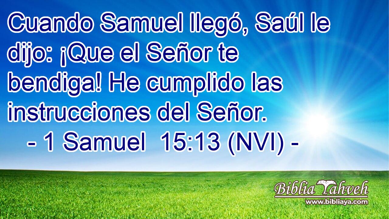  Cuando Samuel llegó, Saúl le dijo: ¡Que el Señor te bendiga! He cumplido las instrucciones del Señor. 