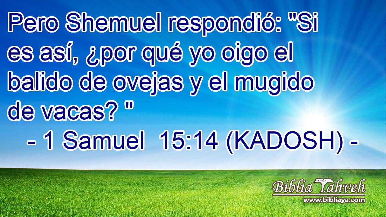  Pero Shemuel respondió: 