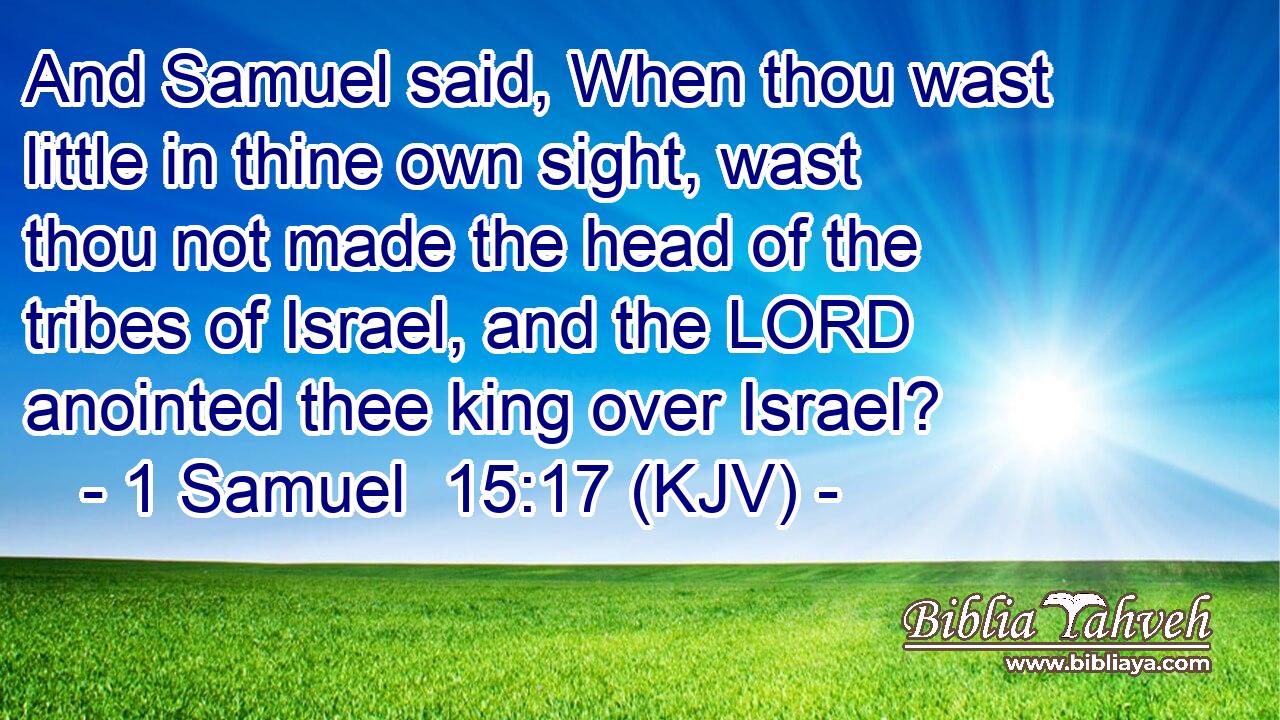And Samuel said, When thou wast little in thine own sight, wast thou not made the head of the tribes of Israel, and the LORD anointed thee king over Israel?