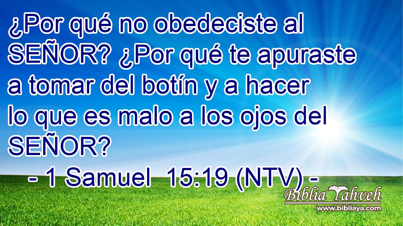 ¿Por qué no obedeciste al SEÑOR? ¿Por qué te apuraste a tomar del botín y a hacer lo que es malo a los ojos del SEÑOR?