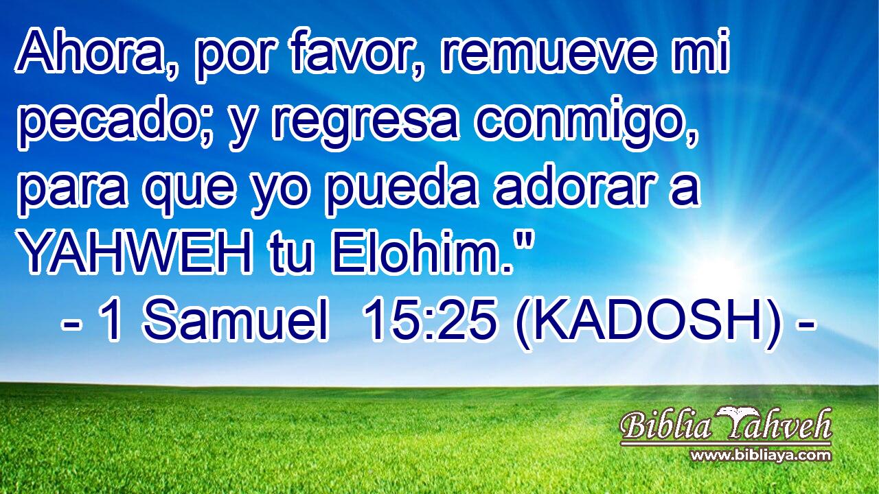  Ahora, por favor, remueve mi pecado; y regresa conmigo, para que yo pueda adorar a YAHWEH tu Elohim.
