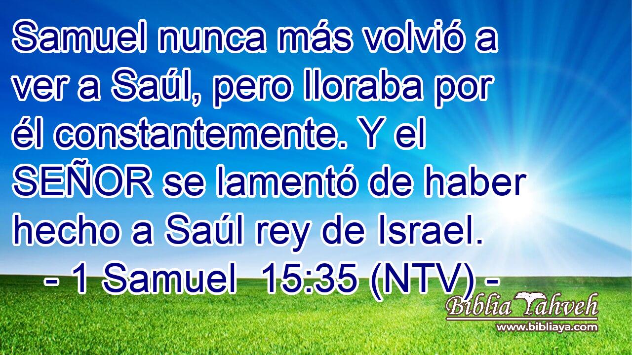 Samuel nunca más volvió a ver a Saúl, pero lloraba por él constantemente. Y el SEÑOR se lamentó de haber hecho a Saúl rey de Israel.