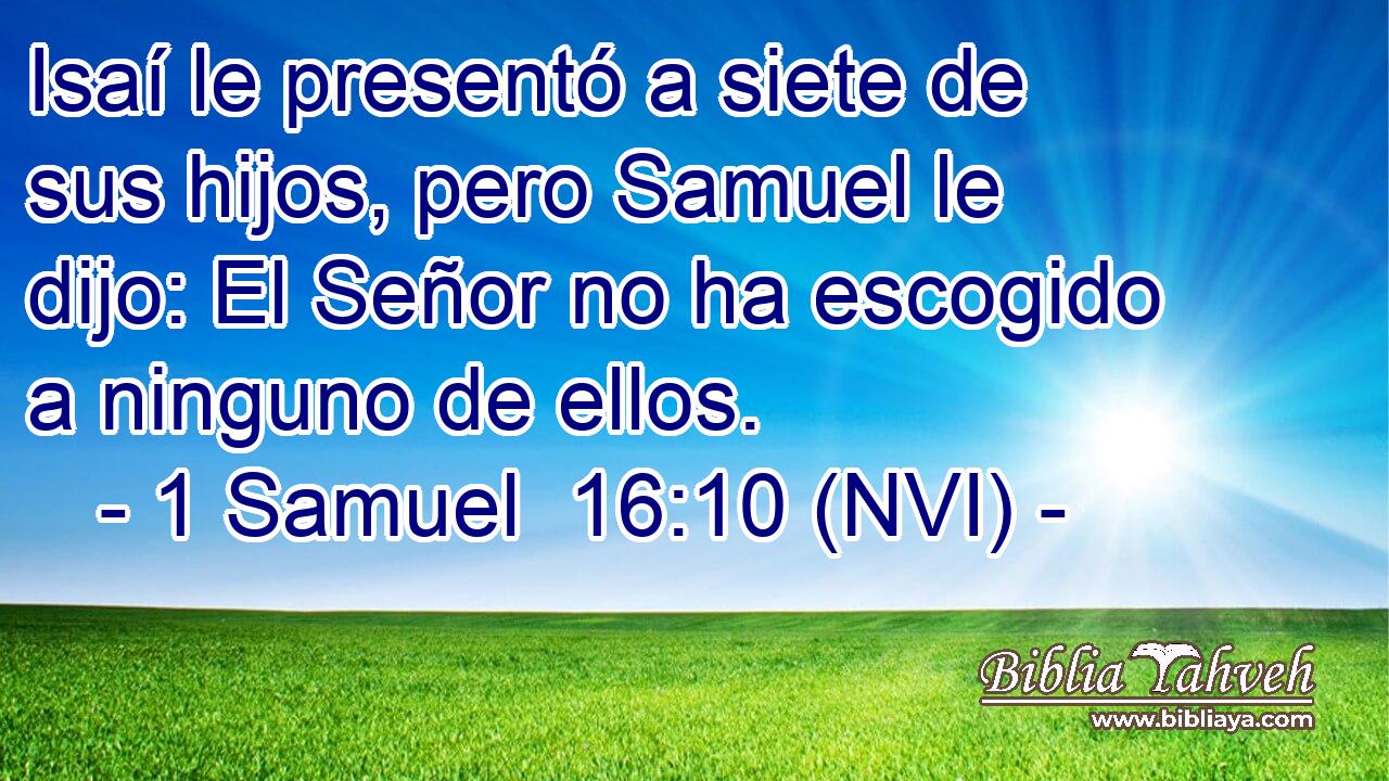  Isaí le presentó a siete de sus hijos, pero Samuel le dijo: El Señor no ha escogido a ninguno de ellos. 