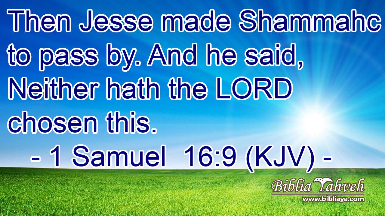 Then Jesse made Shammahc to pass by. And he said, Neither hath the LORD chosen this.