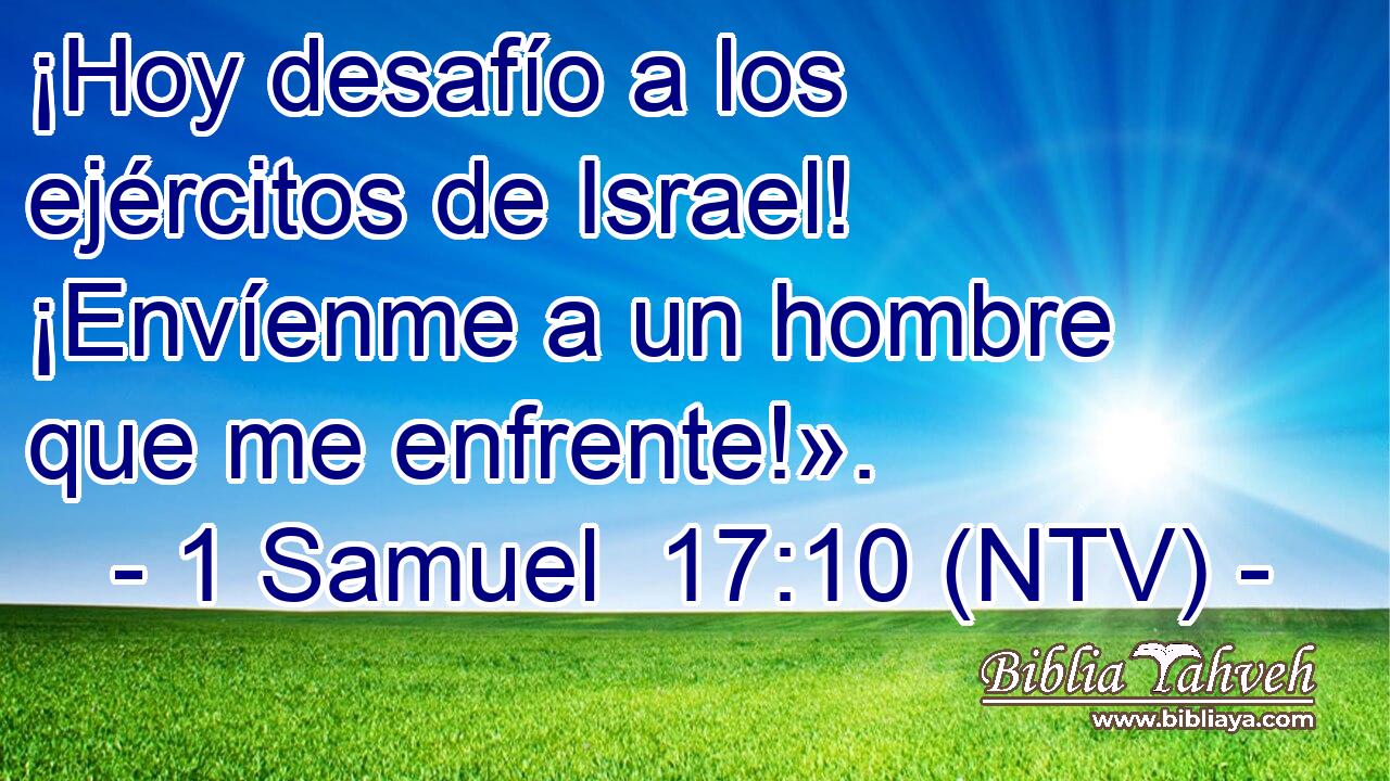¡Hoy desafío a los ejércitos de Israel! ¡Envíenme a un hombre que me enfrente!».