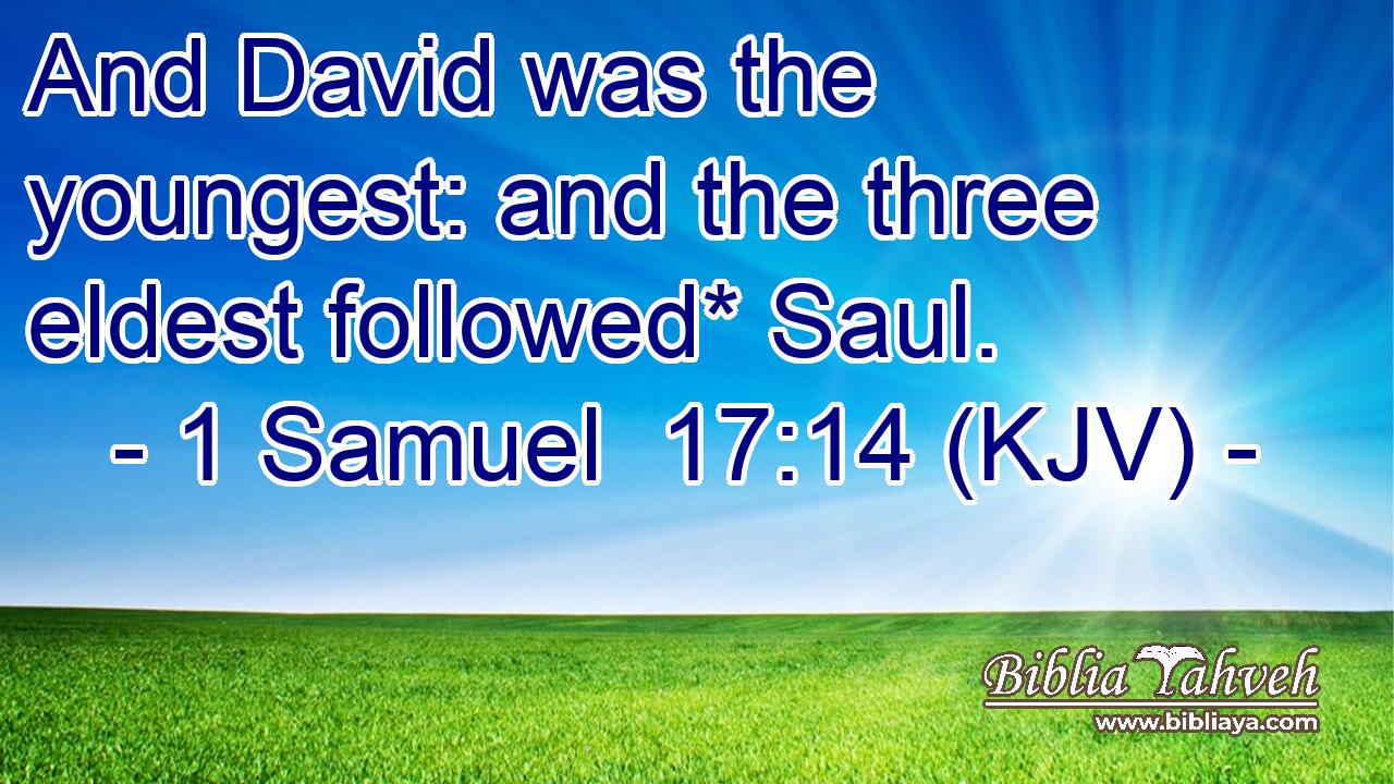 And David was the youngest: and the three eldest followed* Saul.