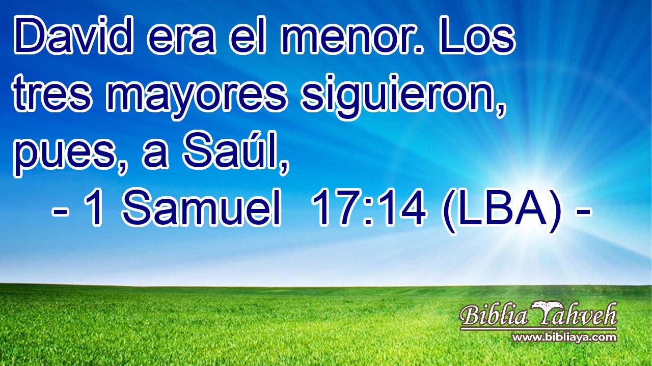 David era el menor. Los tres mayores siguieron, pues, a Saúl,