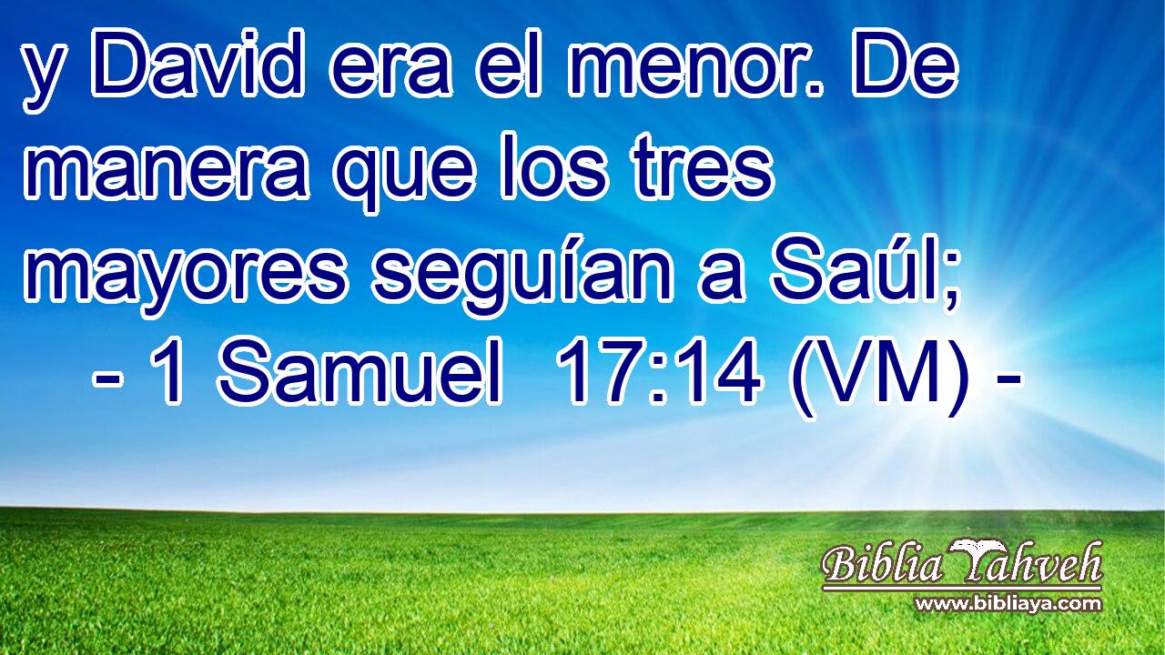  y David era el menor. De manera que los tres mayores seguían a Saúl; 