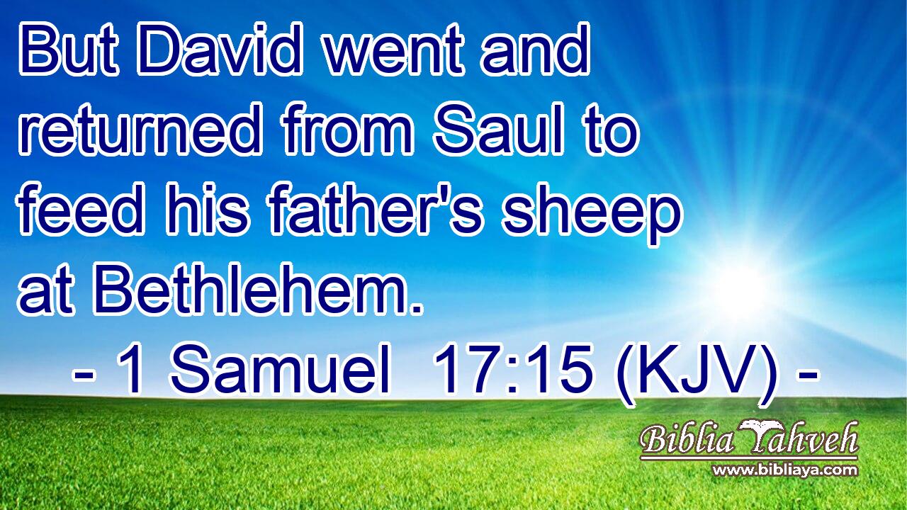 But David went and returned from Saul to feed his father's sheep at Bethlehem.