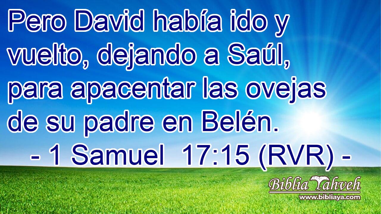Pero David había ido y vuelto, dejando a Saúl, para apacentar las ovejas de su padre en Belén.