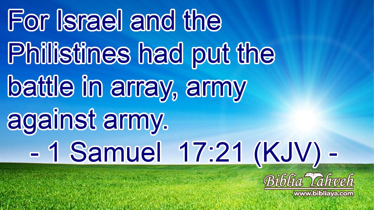 For Israel and the Philistines had put the battle in array, army against army.