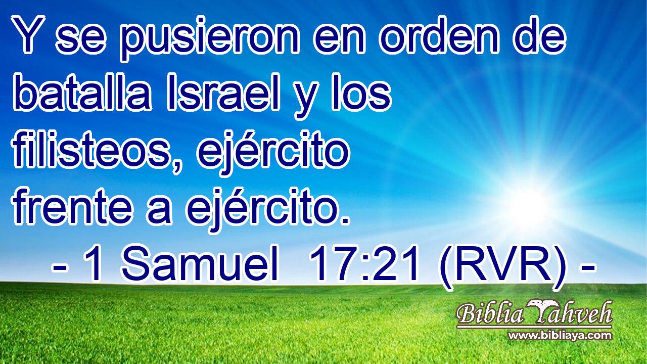 Y se pusieron en orden de batalla Israel y los filisteos, ejército frente a ejército.