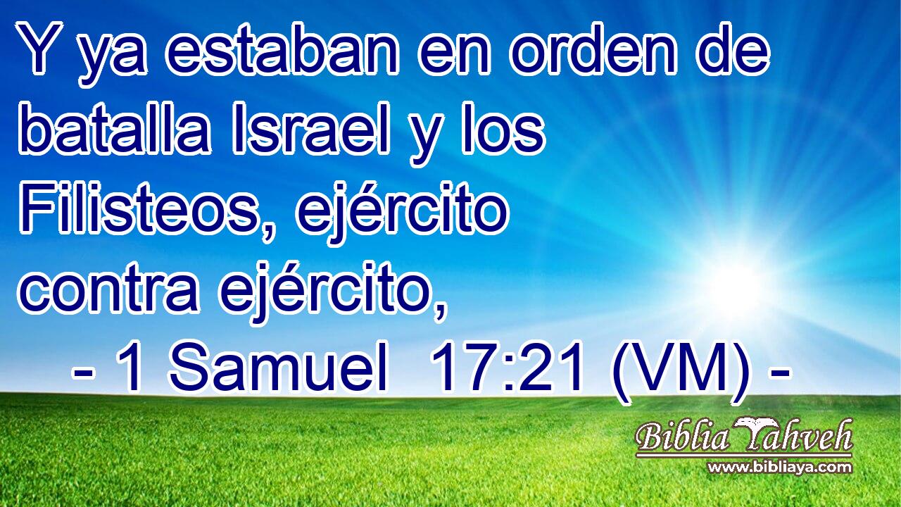  Y ya estaban en orden de batalla Israel y los Filisteos, ejército contra ejército, 
