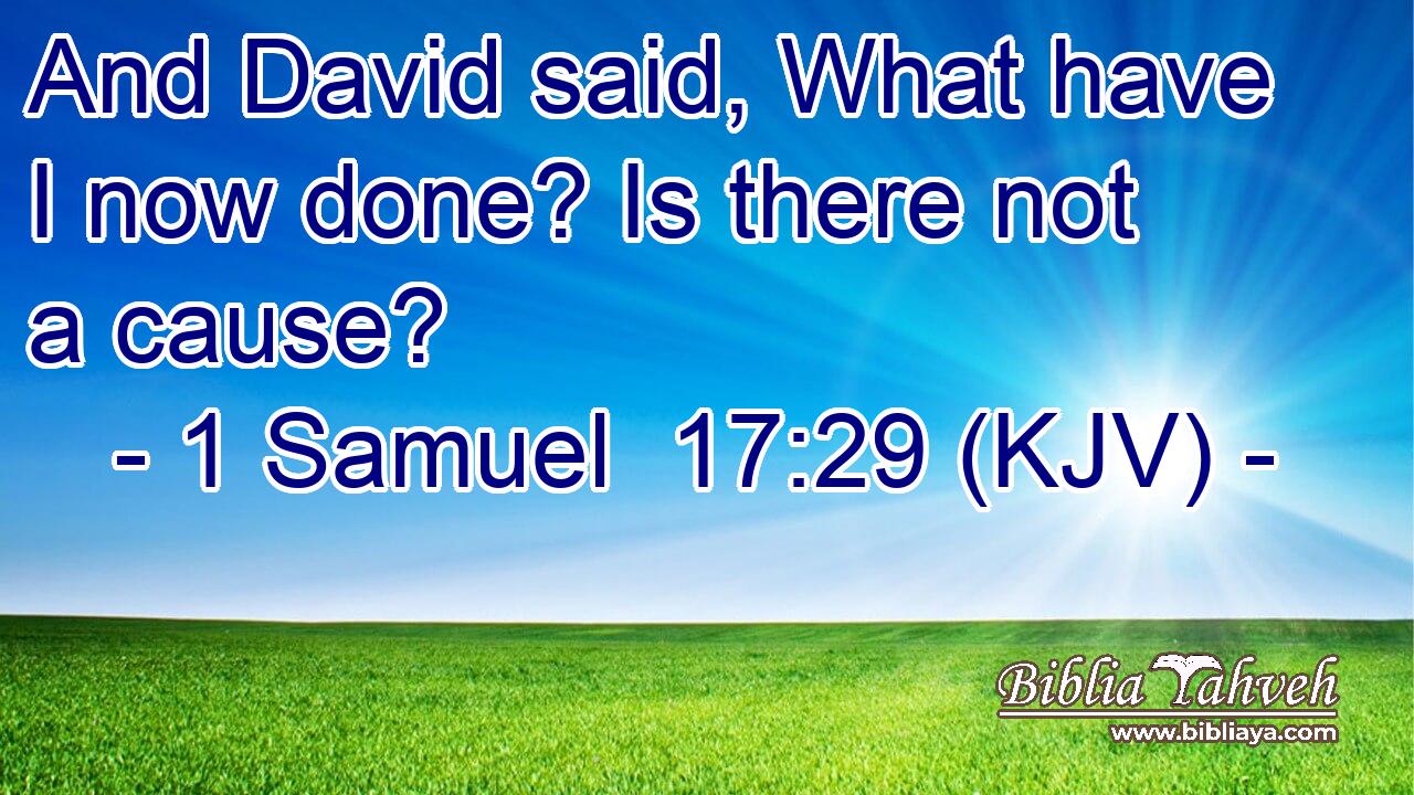 And David said, What have I now done? Is there not a cause?