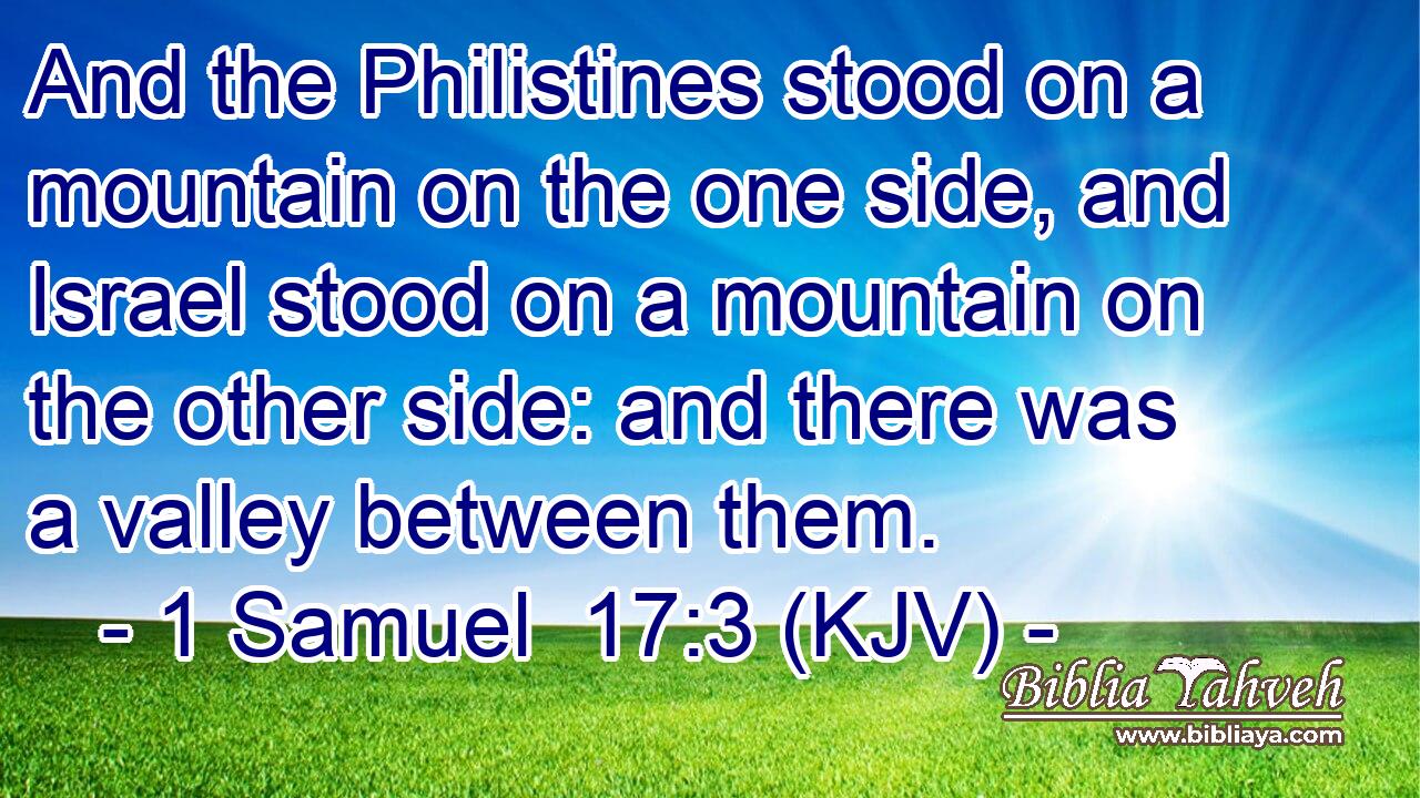 And the Philistines stood on a mountain on the one side, and Israel stood on a mountain on the other side: and there was a valley between them.