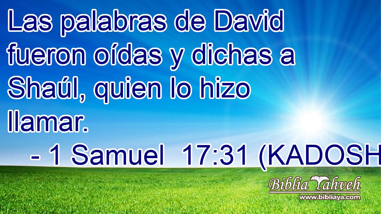  Las palabras de David fueron oídas y dichas a Shaúl, quien lo hizo llamar. 