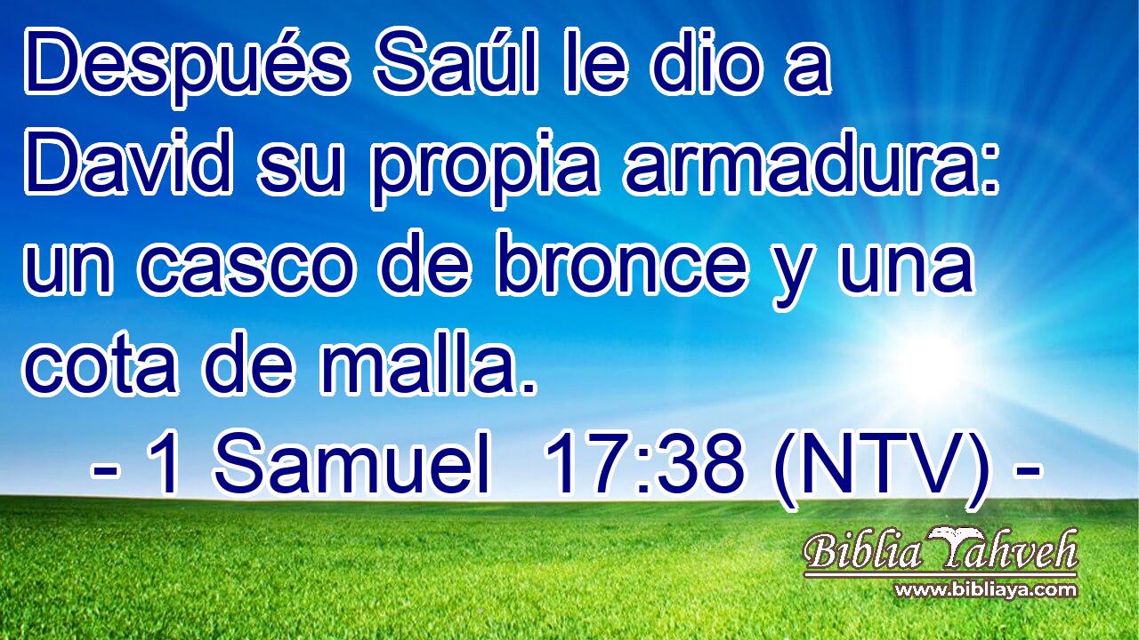 Después Saúl le dio a David su propia armadura: un casco de bronce y una cota de malla.