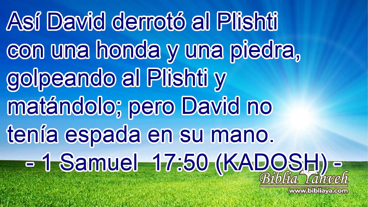  Así David derrotó al Plishti con una honda y una piedra, golpeando al Plishti y matándolo; pero David no tenía espada en su mano. 