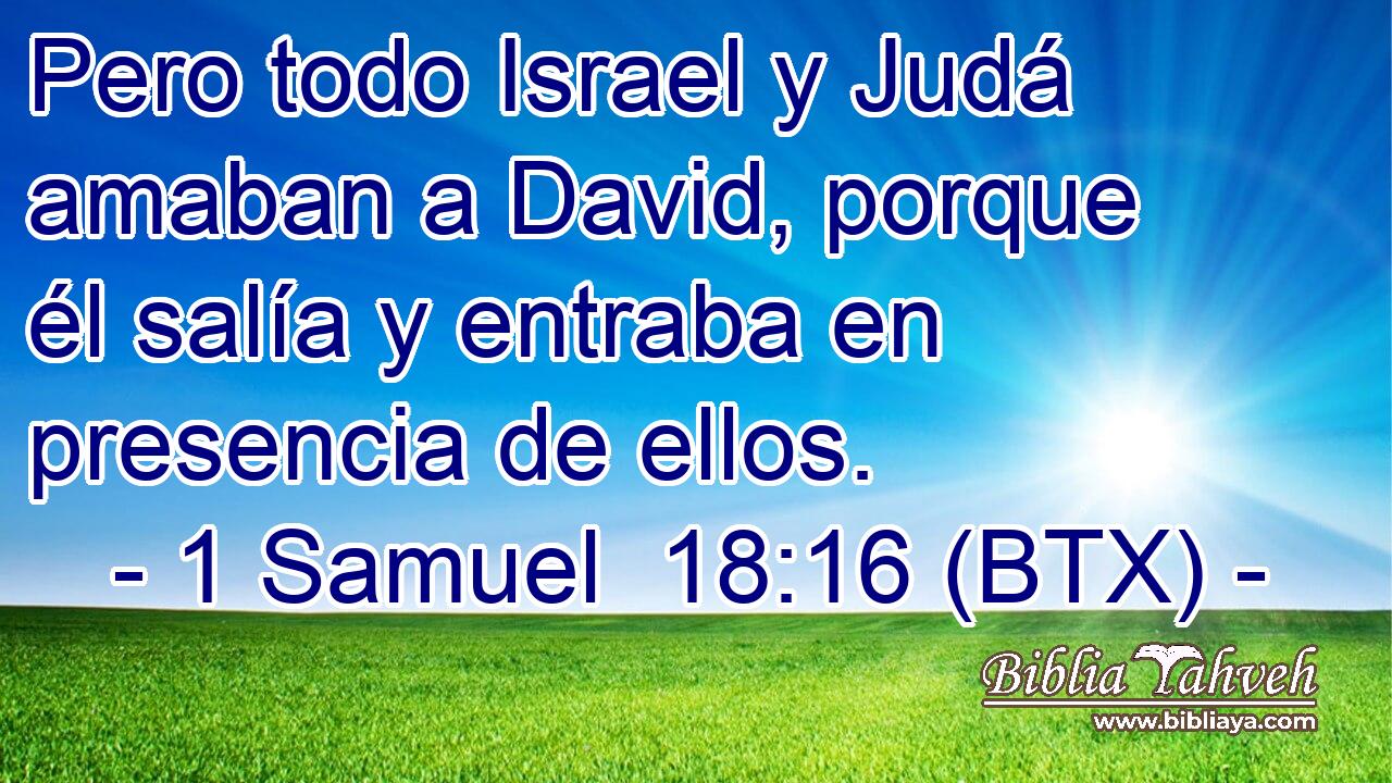 Pero todo Israel y Judá amaban a David, porque él salía y entraba en presencia de ellos.