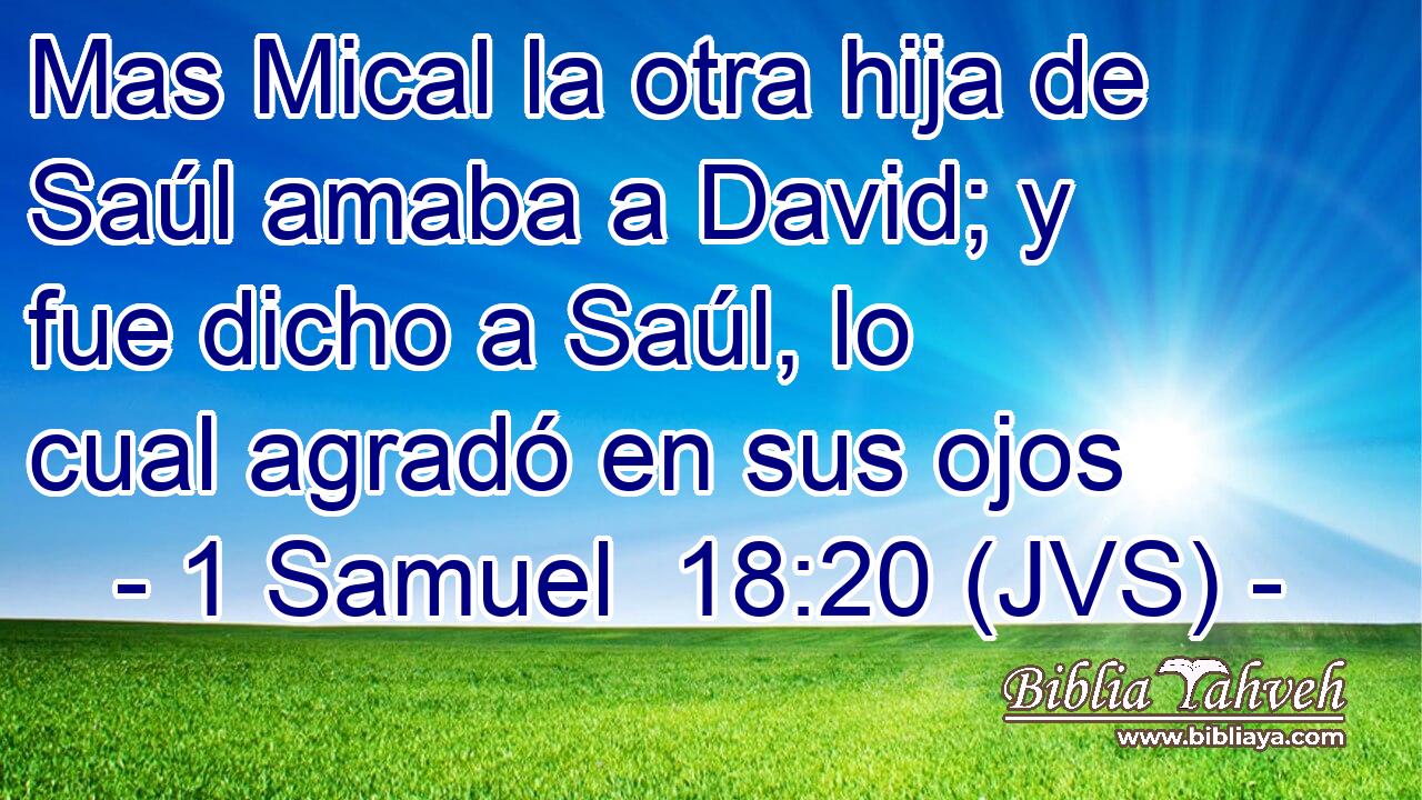 Mas Mical la otra hija de Saúl amaba a David; y fue dicho a Saúl, lo cual agradó en sus ojos
