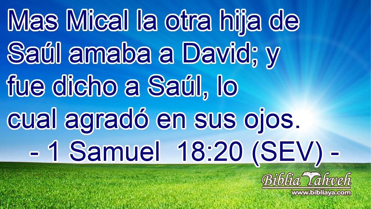 Mas Mical la otra hija de Saúl amaba a David; y fue dicho a Saúl, lo cual agradó en sus ojos.