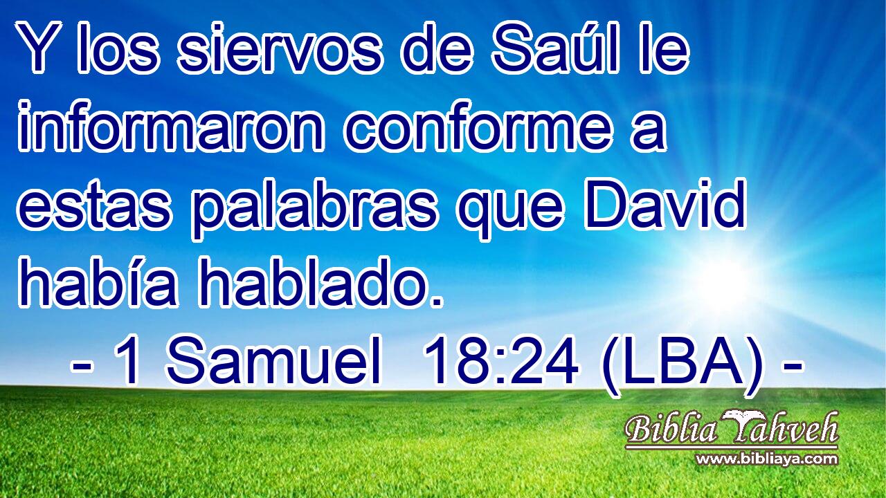 Y los siervos de Saúl le informaron conforme a estas palabras que David había hablado.