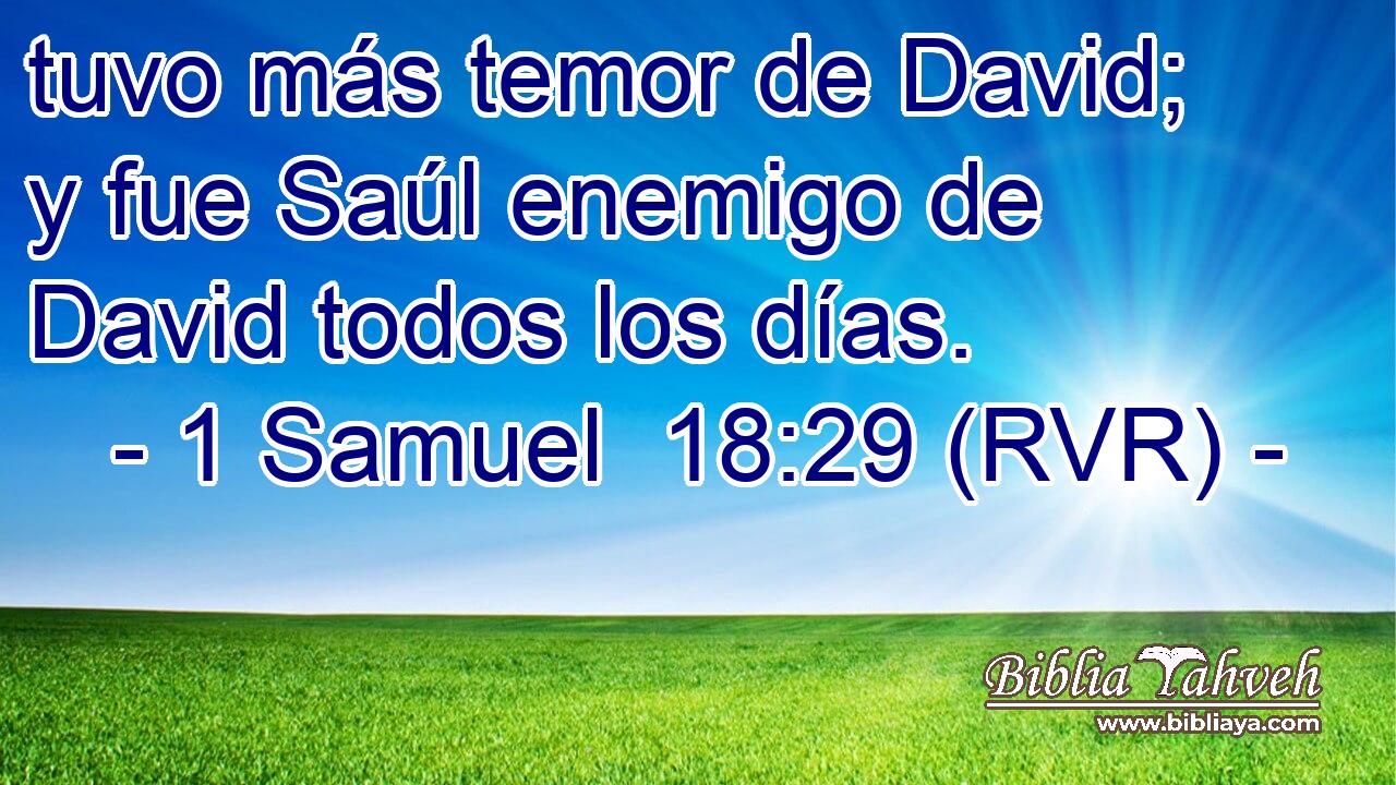 tuvo más temor de David; y fue Saúl enemigo de David todos los días.