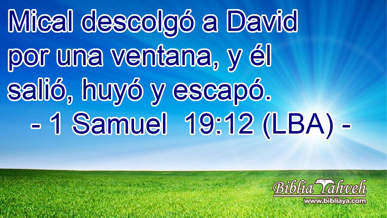 Mical descolgó a David por una ventana, y él salió, huyó y escapó.