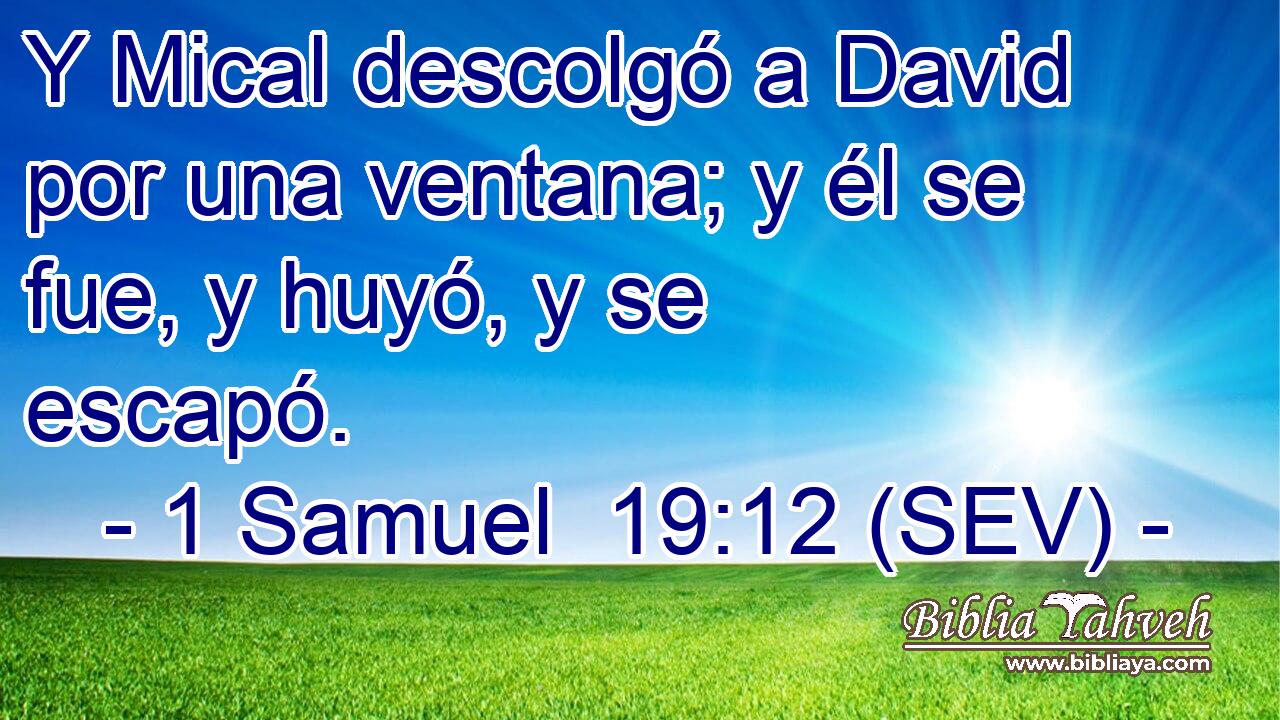 Y Mical descolgó a David por una ventana; y él se fue, y huyó, y se escapó.