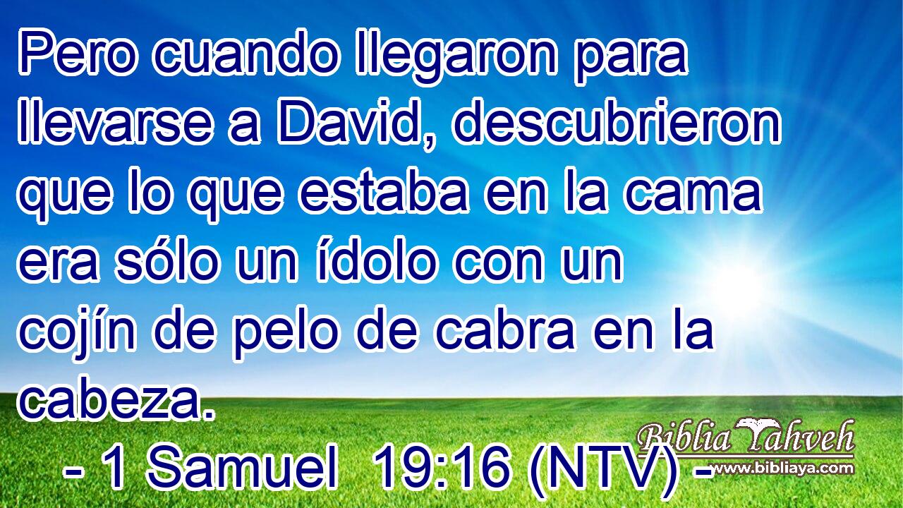 Pero cuando llegaron para llevarse a David, descubrieron que lo que estaba en la cama era sólo un ídolo con un cojín de pelo de cabra en la cabeza.