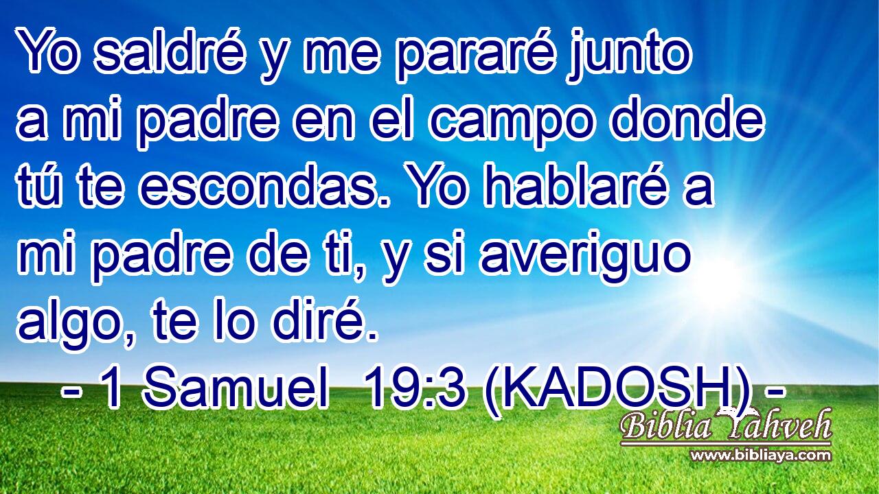  Yo saldré y me pararé junto a mi padre en el campo donde tú te escondas. Yo hablaré a mi padre de ti, y si averiguo algo, te lo diré. 