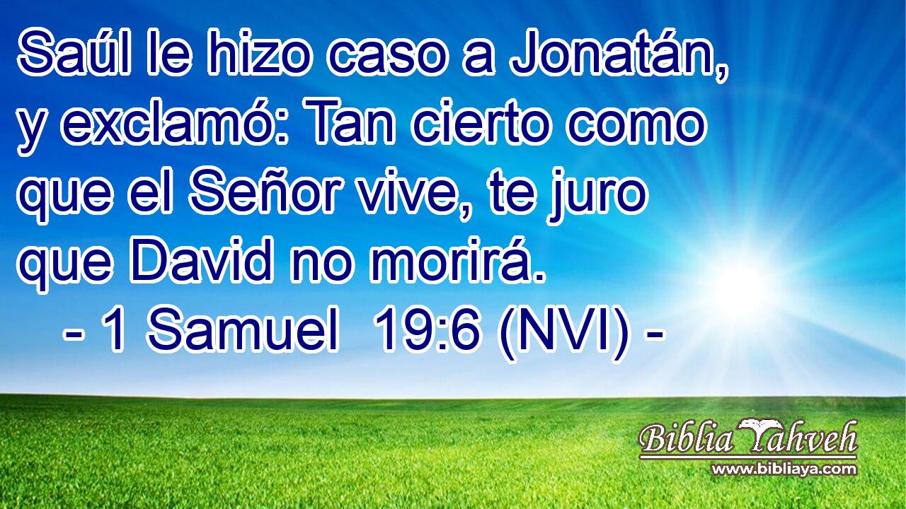  Saúl le hizo caso a Jonatán, y exclamó: Tan cierto como que el Señor vive, te juro que David no morirá. 