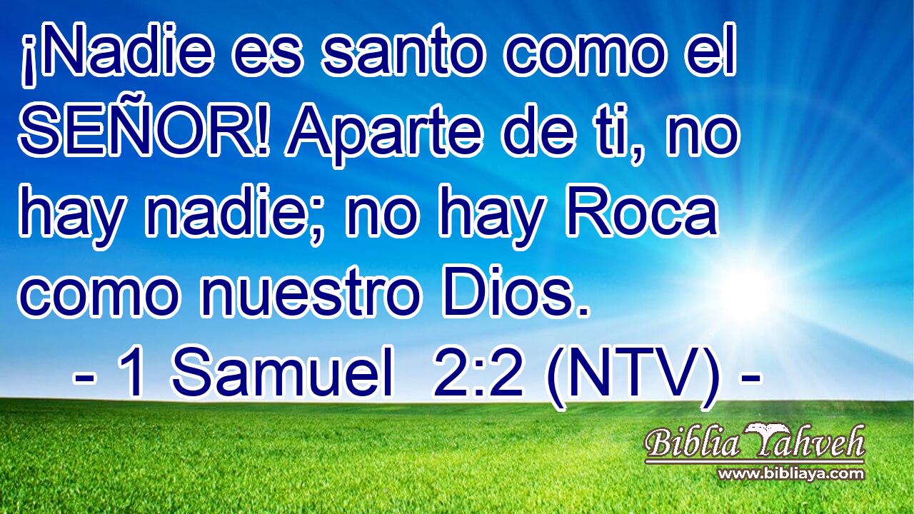 ¡Nadie es santo como el SEÑOR! Aparte de ti, no hay nadie; no hay Roca como nuestro Dios.