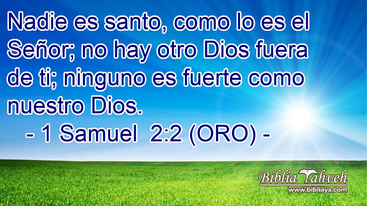  Nadie es santo, como lo es el Señor; no hay otro Dios fuera de ti; ninguno es fuerte como nuestro Dios. 