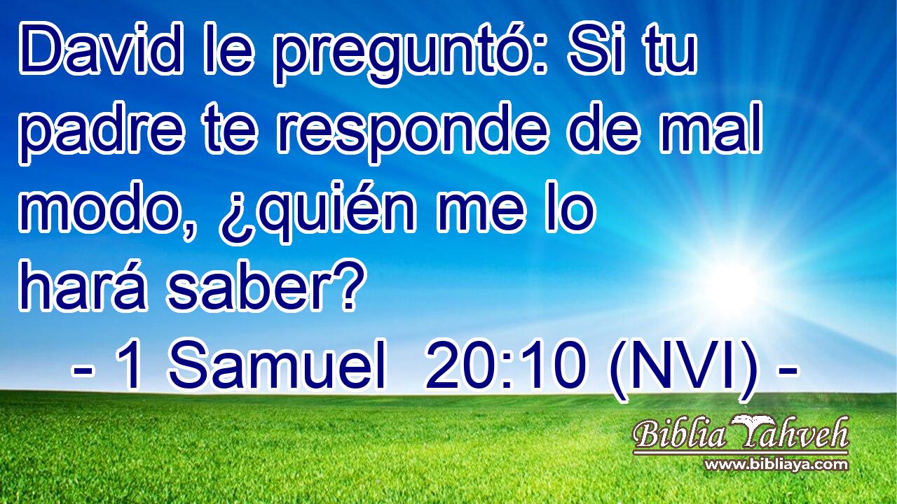  David le preguntó: Si tu padre te responde de mal modo, ¿quién me lo hará saber? 